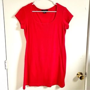 Square Neck Stretchy T-shirt Dress